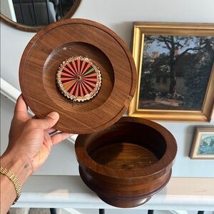 Rare Antique Hidden Wood Tabletop Roulette Wheel 1900s-1920